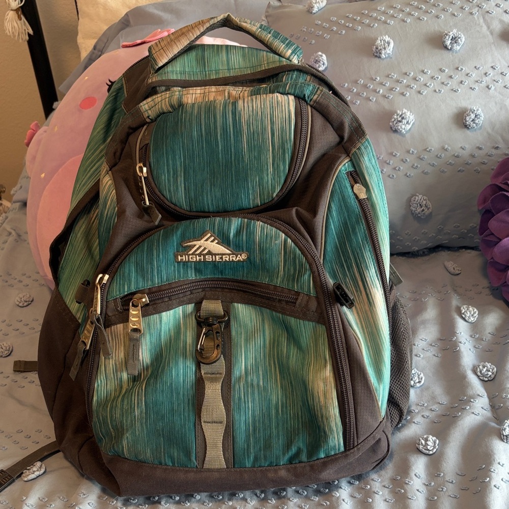 High Sierra Teal and Grey Backpack